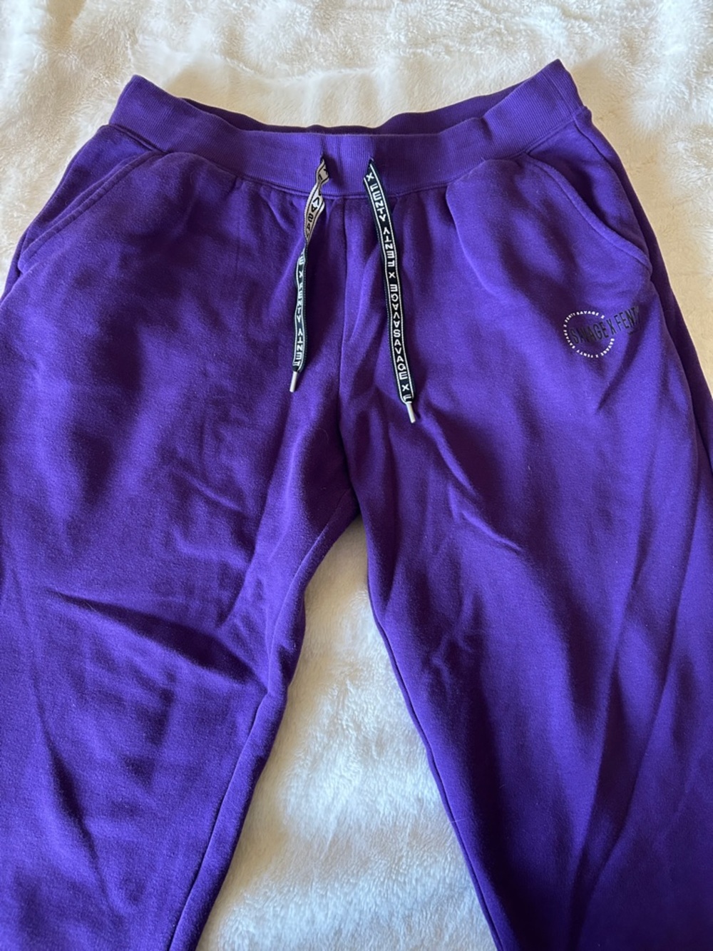 Savage X Fenty Purple Joggers with Logo Drawstring